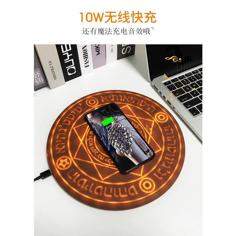 Cardcaptor Sakura Magic Array Wireless Charger Toy for Iphone Smart Phone QI Wireless Fast Charging Clow CLAMP Gift Smartphone Cellphone Electronic