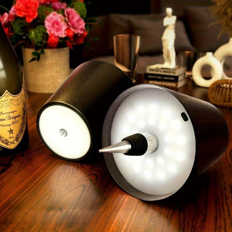Wireless Bottle Lamp, Portable LED Wireless Bottle Lamp with 3 Modes Light Dimming, Rechargeable Wine Bottle Light Head, Touch Table Lamp for Bedroom, Fathers Day Birthday Christmas Gifts