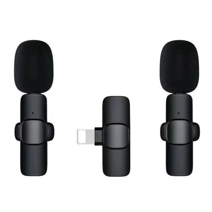 2 Pieces Wireless Lavalier Microphones for Iphone, Android, Ipad - Mini Wireless Clip-On Microphones for Smartphone