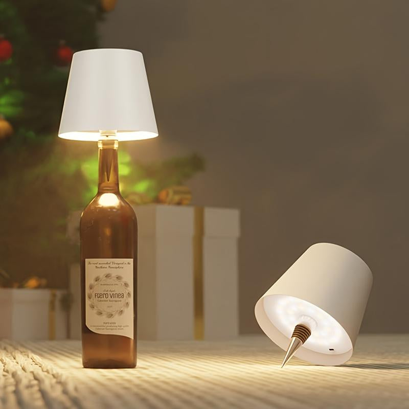 Wireless Bottle Lamp, Portable LED Wireless Bottle Lamp with 3 Modes Light Dimming, Rechargeable Wine Bottle Light Head, Touch Table Lamp for Bedroom, Fathers Day Birthday Christmas Gifts