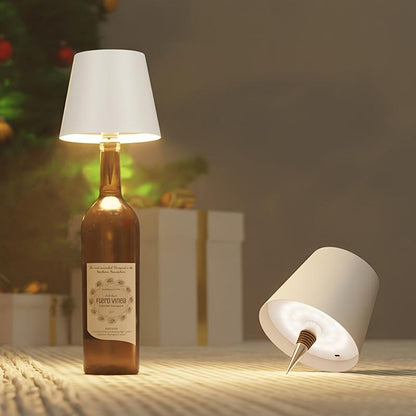 Wireless Bottle Lamp, Portable LED Wireless Bottle Lamp with 3 Modes Light Dimming, Rechargeable Wine Bottle Light Head, Touch Table Lamp for Bedroom, Fathers Day Birthday Christmas Gifts