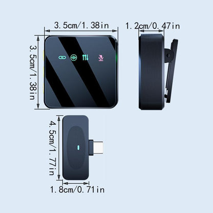 Extended Battery Life Wireless Microphone, USB Rechargeable Wireless Microphones, Clip-On Design Microphone for HD Vlogging/Live Streaming, Audio, Mic