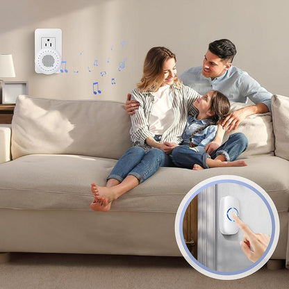 [New Deal] Wireless Doorbell with 1 Transmitter & 1 Receiver, Waterproof, 32 Ringtones, 5 Volume Levels, LED Flash, Door Bell for Home Classroom