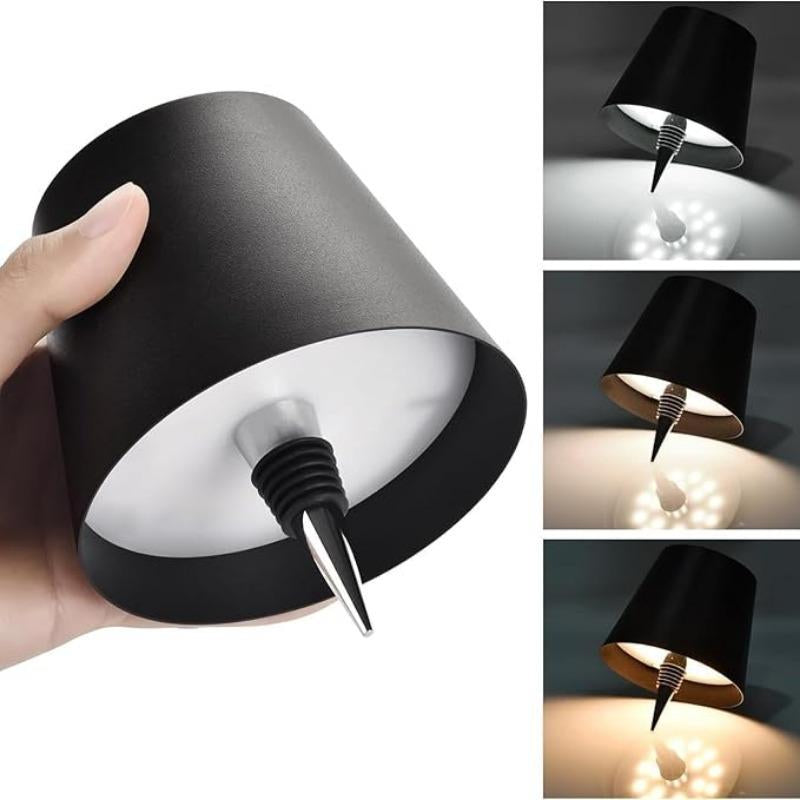 Wireless Bottle Lamp, Portable LED Wireless Bottle Lamp with 3 Modes Light Dimming, Rechargeable Wine Bottle Light Head, Touch Table Lamp for Bedroom, Fathers Day Birthday Christmas Gifts