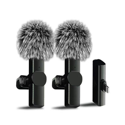 2 Pieces Wireless Lavalier Microphones for Iphone, Android, Ipad - Mini Wireless Clip-On Microphones for Smartphone