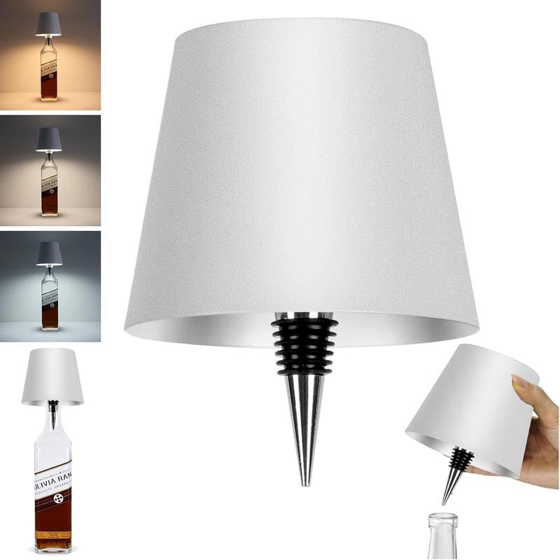 Wireless Bottle Lamp, Portable LED Wireless Bottle Lamp with 3 Modes Light Dimming, Rechargeable Wine Bottle Light Head, Touch Table Lamp for Bedroom, Fathers Day Birthday Christmas Gifts