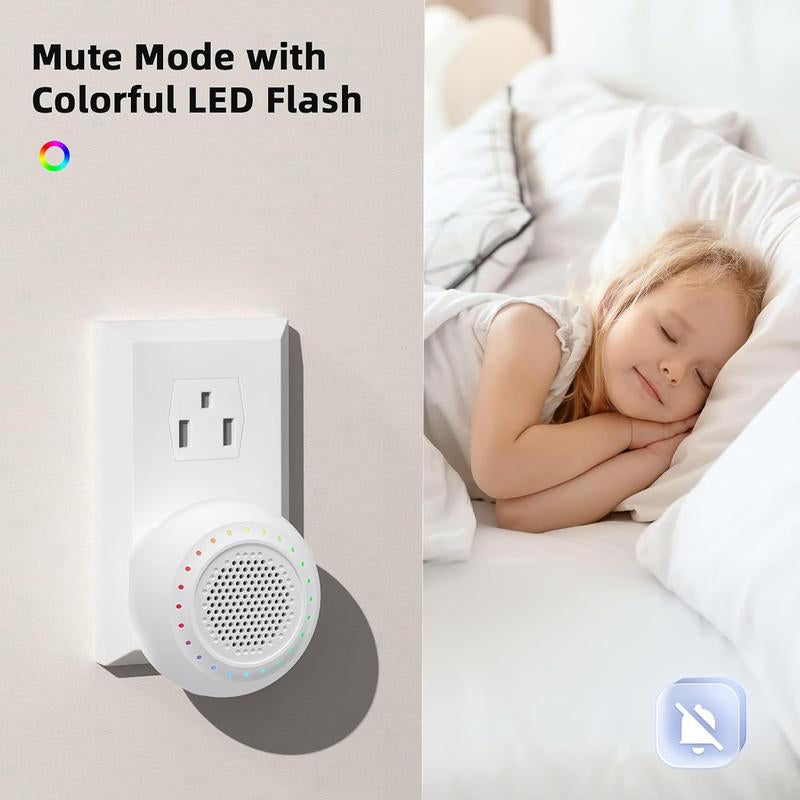 [New Deal] Wireless Doorbell with 1 Transmitter & 1 Receiver, Waterproof, 32 Ringtones, 5 Volume Levels, LED Flash, Door Bell for Home Classroom