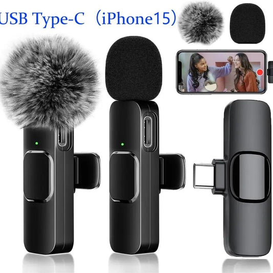 2 Pieces Wireless Lavalier Microphones for Iphone, Android, Ipad - Mini Wireless Clip-On Microphones for Smartphone