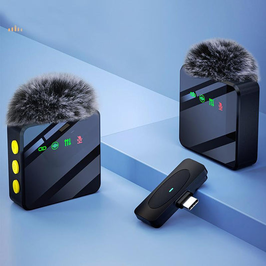 Extended Battery Life Wireless Microphone, USB Rechargeable Wireless Microphones, Clip-On Design Microphone for HD Vlogging/Live Streaming, Audio, Mic